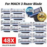 ราคา 4/8/12/24/32 ชิ้นคลาสสิกคู่มือเครื่องโกนหนวดเครามีดโกนใบมีดสําหรับ Gillette Mach 3 Vintage มีดโกนสแตนเลสผู้ชาย 3 ชั้นมีดโกนใบมีดอุปกรณ์เสริม (44951901830)