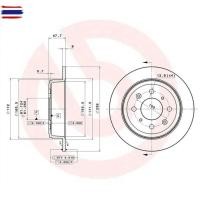 ราคา ขายแยก 1 ใ HONDA CIVIC EK year 96-00 เครื่อง 1.6, 1.8 ฉายาตาโต ฮอนด้า ซีวิค "จานเรค มาตรฐาน BREMBO ล้อหลัง" (43121034535)