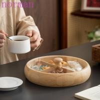 ราคา NORMAN ถาดเสิร์ฟขนมขบเคี้ยว, 4 ช่องบรรจุรอบ Nut Platter แบ่งแผ่นเสียงจีน Retro ไม้ขนมขบเคี้ยวกล่องโต๊ะกาแฟ (54306552604)