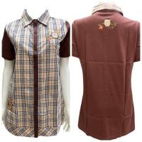 ราคา เสื้อแตงโม คอปก ตัวยาว กระดุมผ่าตลอด ลายสก็อต ลายใหญ่ สีน้ำตาล ปักนกฮูก Size M (ป้ายราคา 650 บาท) (27110879986)
