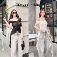 ราคา - KiKi Lace เสื้อเปิดไหล่ลูกไม้ซีทรู (43250649373)