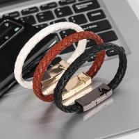 ราคา 22.5 ซม. สร้อยข้อมือ USB Type-C สายชาร์จแฟชั่น หนังถักคู่ สายชาร์จข้อมูลข้อมือ (22860514376)