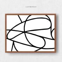 ราคา พร้อมส่ง ☁️ Poster ลายเส้น abstract ขาว-ดำ ขนาด A4 - 50x70cm (ไม่มีกรอบรูป) (16559736076)