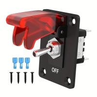 ราคา รถ Rocker Toggle แผงสวิตช์ 20A Heavy Duty Racing Car Auto SPST ON/OFF Toggle Switch ไฟ LED สีแดง Illuminated 3Pin พร้อมสีแดงฝาครอบความปลอดภัยสามฉนวนอย่างรวดเร็ว (28378074144)