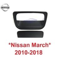 ราคา ครอบเบ้าท้าย Nissan March 2010 - 2019 นิสสัน มาร์ช ครอบมือเปิดท้าย ครอบมือดึงฝาท้าย ถาดรองมือเปิดประตูหลัง (28772666507)