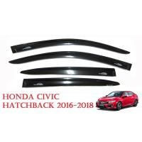 ราคา (4ชิ้น) กันสาดประตู รถยนต์ ฮอนด้า ซีวิค 5 ประตู ปี 2016-2020 สีดำ HONDA CIVIC Windshield กันสาด กันฝน ของแต่งซีวิค AO (4200798417)