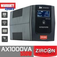 ราคา ZIRCON AX 1000VA/550W เครื่องสำรองไฟ UPS Line interactive with stabilizer (49902356148)