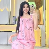 ราคา พร้อมส่งจากไทยCOD ชุดนอนผู้หญิง เดรสสายเดี่ยว ชุดนอน กระโปรง ผ้าซาติน สาวอวบ ราคาถูก เก็บปลายทาง กทม Q402 (26571076502)