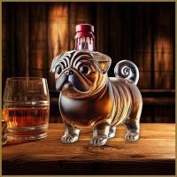 ราคา ขวดเหล้า Pug Shape ขวดวิสกี้ขวดเหล้าไวน์โปร่งใสอุปกรณ์จัดเก็บเหล้าสําหรับบรั่นดีวอดก้าเบียร์ แทมธ (43358456458)