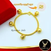 ราคา สร้อยข้อมือ สร้อยข้อมือแฟชั่น ลายเต๋า ห้อยลูกบอลพ่นทราย น้ำหนัก 2 สลึง ยาว 6.5 นิ้ว งานเคลือบแก้ว ชุบเศษทอง (18508833982)