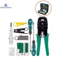 ราคา [Delicatesea] 25pcsputer Network Repair Tool Kit LAN Cable Tester Wire Cutter ไขควงคีม Crimping Maintenance Tool Set ใหม่ (41878776431)