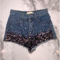 ราคา กางเกงยีนส์ขาสั้นปักเลื่อม Honey Size S SQ68 (23387206236)