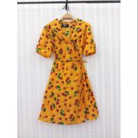 ราคา เดรสแบบผูกเอว ลายเชอรี่ สีเหลือง (2877100437)
