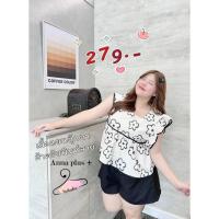 ราคา plus size เสื้อแขนตุ๊กตา ผ้าครัชพิมพ์ลาย สำหรับสาวอวบ (26502241474)