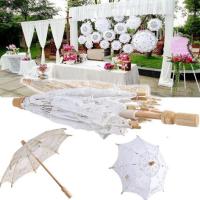ราคา 19VJKEPSHOP ลูกไม้ร่มกันแดดร่ม,ขนาดใหญ่เย็บปักถักร้อยดอกไม้สาวร่ม,วินเทจผ้าฝ้ายลูกไม้เด็กร่มกันแดดตกแต่งงานแต่งงาน (45556856308)