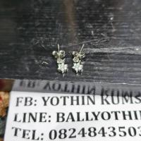 ราคา ต่างหูทองขาว K18WG ประดับเพชรแท้ 0.10ct ข้างละ 8 เม็ด รับประกันทองแท้ เพชรแท้ น้ำหนักรวม 1.08กรัม (27593818428)