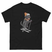 ราคา เสื้อยืดลายลาบราดอร์เรทรีฟเวอร์สีดำกำลังเล่นสกีอย่างสนุกสนาน (47057147036)