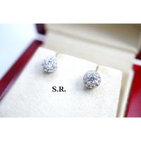 ราคา S.R. ต่างหูทองคำขาวเพชร เม็ดละ 0.10 กะรัต ล้อมเพชร เม็ดละ 2 ตัง เพชรน้ำ100 ขาวสวยไฟดี พร้อมใบรับรองสินค้าเคลือบทองคำขาวแ (49254005466)