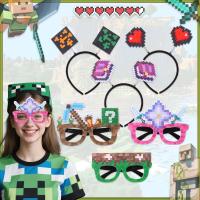 ราคา Minecraft Themed แถบคาดศีรษะแว่นตาการ์ตูน Pixel เกมแถบคาดศีรษะเด็กวันเกิด Party ตกแต่งของขวัญ (54307261898)