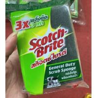 ราคา 3M Scotch-Brite® Scrub Sponge แผ่นใย+ฟองน้ำทำความสะอาดขนาด 3x4 นิ้ว (9043517546)
