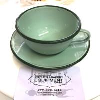 ราคา แก้วกาแฟ เคลือบอีนาเมล (สีเขียวพาสเทล) ของแท้ % (985470316)