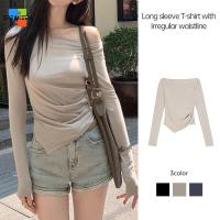 ราคา [SH]เสื้อยืดเปิดไหล่ผู้หญิง เสื้อเชิ้ตเข้ารูป เสื้อเชิ้ตเข้ารูป เสื้อแขนยาว เสื้อยืดเข้ารูปเอวยืด (26843070652)