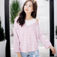 ราคา เสื้อเปิดไหล่ข้างเดียว numsha brand (8342773159)
