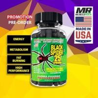 ราคา ลดไขมันเกรดนักกีฬา Cloma Pharma: Black Spider 25 - 100 แคปซูล ทานก่อนฝึก เพิ่มพละกำลัง Fat Burner แฟตเบิร์น Pre Workout (12175128322)