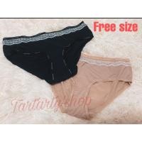 ราคา กางเกงในแต่งขอบลูกไม้ ผ้าไนล่อนยืด Free size (ขายชิ้น+ยกโหล) ราคาส่ง (10113239888)