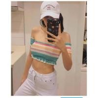 ราคา เสื้อเกาะอกสายรุ้งต่อแขน อกยืด 30-34" ยาว7" (26911789630)
