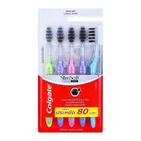 ราคา คอลเกต แปรงสีฟัน สลิมซอฟต์ ชาร์โคล รุ่นขนแปรงเรียว ขนแปรงผสมชาร์โคล แพ็ค 5 คละสี COLGATE SlimSoft In-Between Charcoal... (50652116823)