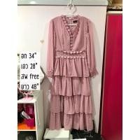 ราคา เดรสยาว สีชมพู ป้าย fairy&angel (22600215596)