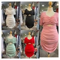 ราคา เดสสาวอวบ เดรสผ้าชีฟองสาวอวบ เดรสเซ็กซี่สาวอวบ dress plussize (20973046750)