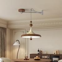 ราคา Wabi-Sabi Style UFO Restaurant Pendant Light Vintage Creative Personality Bar Dining Room Movable Fisherman Hat Dining T (50354759827)