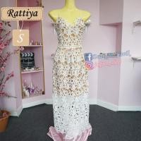 ราคา เดรสลูกไม้งานอลัง สีขาว ผ้าหนักมาก สวยมาก มือ 1 ป้ายห้อย สายปรับได้ งานป้าย : Rattiya (2281892618)