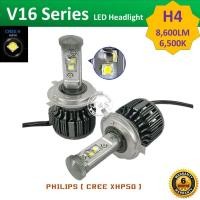 ราคา **ลดล้างสต๊อก** LED ไฟหน้ารถยนต์ LED รุ่น V16 (8,600LM) ขั้วหลอดH4, H7, H11, HB3(9005), HB4(9006) รับประกันแท้ (1304241379)