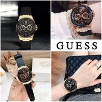 ราคา โปรส่งฟรี Guess นาฬิกาข้อมือหญิงเกซ #U1053L7 สายซิลิโคนดำ ขอบปัดทอง สินค้าแท้จากอเมริกา (23231603494)