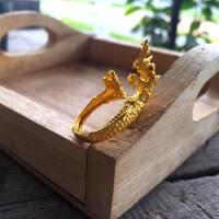 ราคา แหวนพญานาคฝังพลอยแท้ ตัวเรือนเงินชุบทอง งานส่งออก (1339452560)