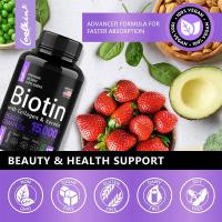 ราคา Biotin and Collagen Supplement 15,000 mcg, containing keratin - for hair, skin, and nail health. Vitamins (58006427228)
