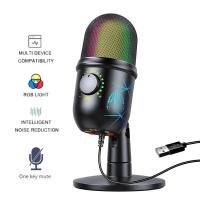 ราคา USB Condenser Microphone With Mute Noise Reduction Ear Return Function USB Gaming Mic For PC Computer Laptop Video Recor (20385737825)