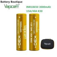 ราคา Hot Vapcell INR18650 K30 3000mah 15A/30A 3.7V Gold Li-ion แบตเตอรี่ชาร์จพร้อมซิปกรณี (26475257473)