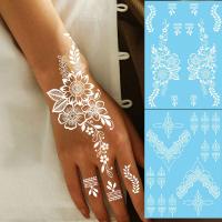 ราคา เฮนน่ารอยสักชั่วคราวผู้หญิงสีขาวเฮนน่าสักสติกเกอร์สําหรับมือมีนดีร่างกายศิลปะงานแต่งงานสักปลอม (27962502423)