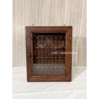 ราคา ตู้แขวนกุญแจ ตู้เก็บกุญแจไม้สัก (ทำสีโอ๊ค เก็บได้. 32 ชุด) (11558386513)