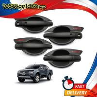 ราคา ครอบมือดึง + เบ้ารองมือเปิด 4ประตู รุ่น Top สีดำด้าน เว้าเซนเซอร์ Mitsubishi L200 Triton Plus 4x2 4x4 ปี2005 - 2019 (3044438269)