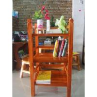 ราคา FurDIY ชั้นวางของไม้สัก 3 ชั้น 45x45สูง80ซม. รุ่นมีไม้กั้น - สีสักน้ำตาลส้มเคลือบเงา (27611383788)