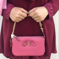 ราคา กระเป๋า COACH มือ 1 แท้ % LARGE WRISTLET (COACH F67695) กระเป๋าสะพายไหล่ คล้องมือ สีชมพู (7741113152)