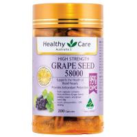 ราคา Healthy Care Grape seed Extract 58000 mg 200 Capsules เมล็ดองุ่นสกัดเข้มข้น จากออสเตรเลีย (1988603806)