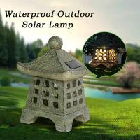 ราคา ไฟตกแต่งสวนกลางแจ้งพลังงานแสงอาทิตย์, ไฟทางเดินเจดีย์เรซินกันน้ํา IP65 สําหรับระเบียง, สวน, ลาน, ทางเดิน (29828605662)