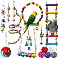 ราคา ของเล่นนก นกแก้ว ของตกแต่งกรง ของใส่กรงนก เซต ของเล่นนกแก้ว บันไดนกแก้ว บันไดแขวน ลูกบอลหวาย (27520999909)
