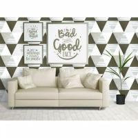 ราคา สีเทา TRIANGLE MOTIF WALLPAPER ROOM AND LIVING ROOM DECORTATION (26234472253)